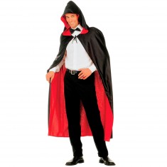 Cape luxe réversible Noire et rouge avec capuche