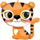 Miniature Ballon Aluminium 63 cm : Tigre