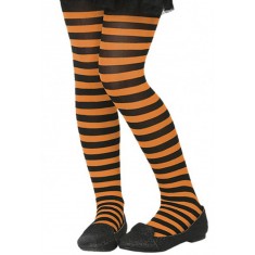 Collants Rayés Orange - Halloween - Enfant