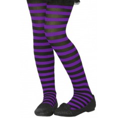 Collants Rayés Violets - Halloween - Enfant