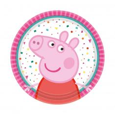 8 Assiettes rondes Peppa Pig - 18 cm