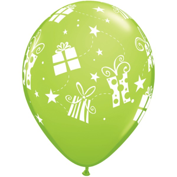 Ballons Paquets Cadeaux Imprimés x25 - 60131