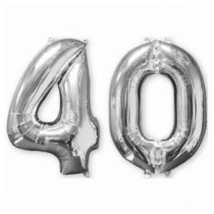 Ballon Aluminium 66 cm : 40 ans - Argent