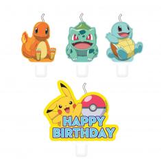 4 mini Bougies Pokémon