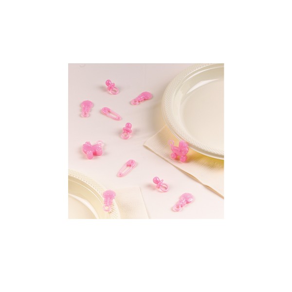 Confettis De Table Tétines Roses - Premier Age Fille - 369656