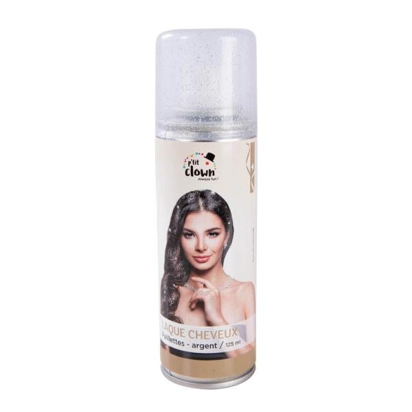 Spray laque cheveux à paillettes - 125 ml - argent  - RDLF-72520