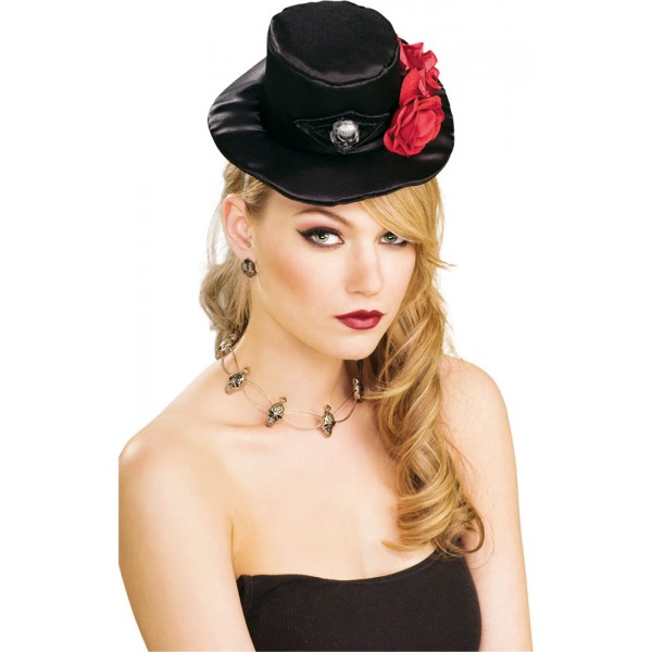 Serre-tête avec Mini Chapeau - Roses Gothiques - I-49832