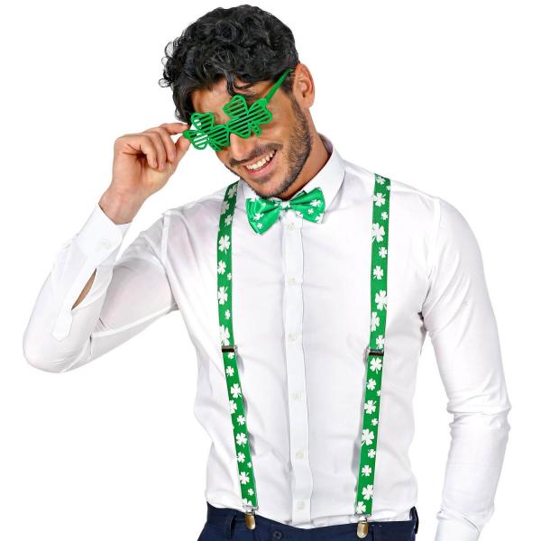 Set accessoires Saint Patrick - Lunettes, bretelles et noeud papillon - 00766