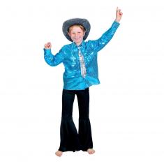 Chemise Disco Enfant Turquoise