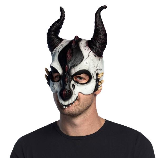 Demi-masque Latex : Dragon Tête de mort - RDLF-97597