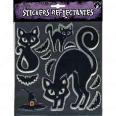 Stickers d'Halloween réfléchissants - Chats