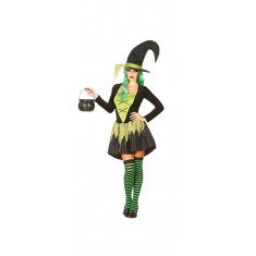 Costume avec Chapeau - Sorcière Verte 