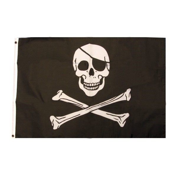 Drapeau de pirate en tissu (92 x 61cm) - 92121