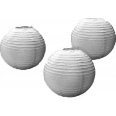 Lanterne Boule Papier Argent x3