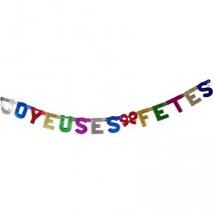 Guirlandes Joyeuses Fêtes : Métallisées multicolores 