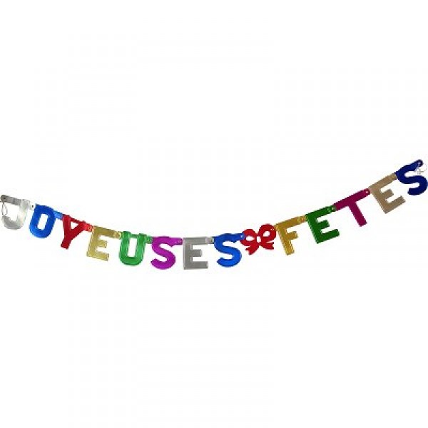 Guirlandes Joyeuses Fêtes : Métallisées multicolores  - Rubies-170324