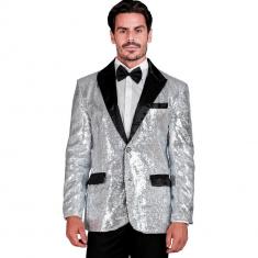 Veste à Paillettes : Argent - Homme