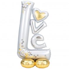 Ballon en aluminium : mariage amour : 127 cm