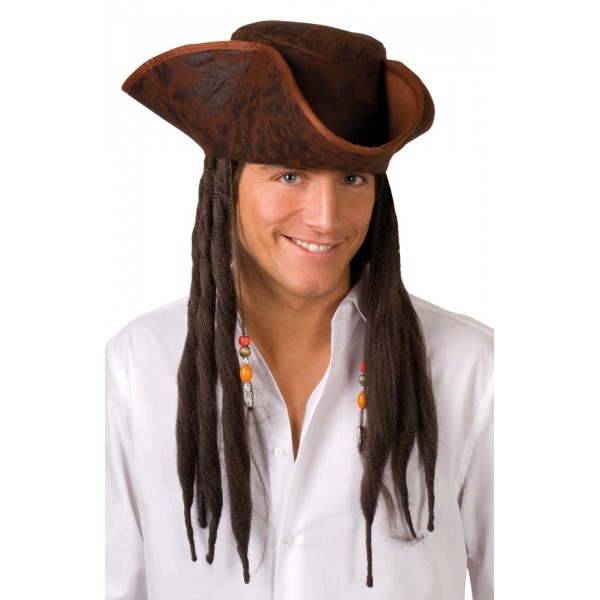 Chapeau Pirate Dirty Joe avec cheveux - 81914