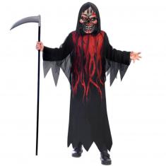Costume De Faucheuse Halloween - Lot De 4 Pièces (cape, Faux, Gants, écharpe Squelette) - Déguisement Effrayant - 6