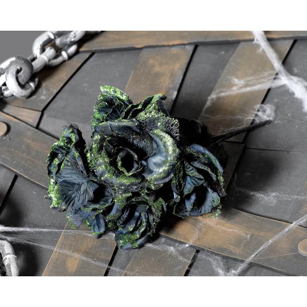 Bouquet de Fleurs noires et vertes - 35 cm - 66808