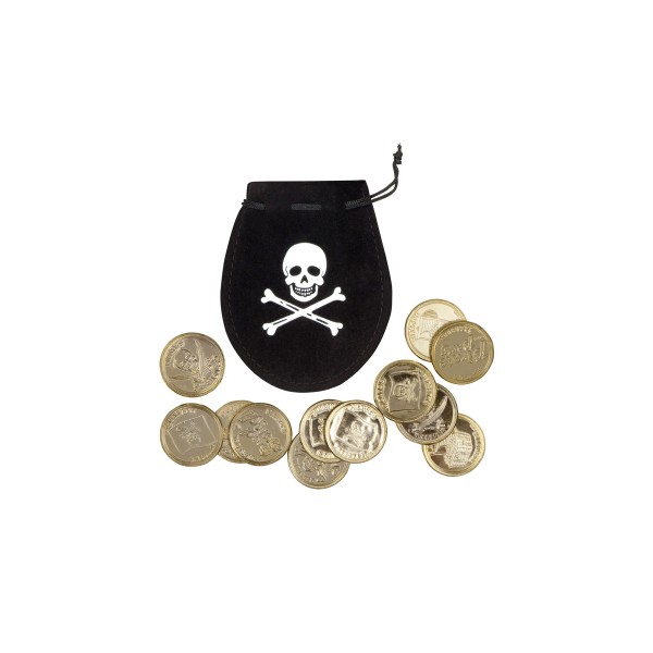 Pochette de pirate avec pièces - 74278