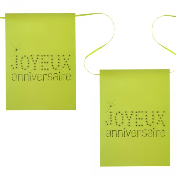 Banderole Joyeux Anniversaire - Vert - 4013-10