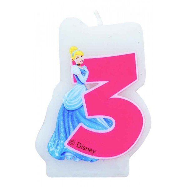 Bougie Anniversaire Princesse Disney™ Cendrillon™ - 3 ans - 82896