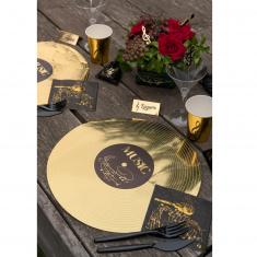 Set de table disque d'or métal X 6