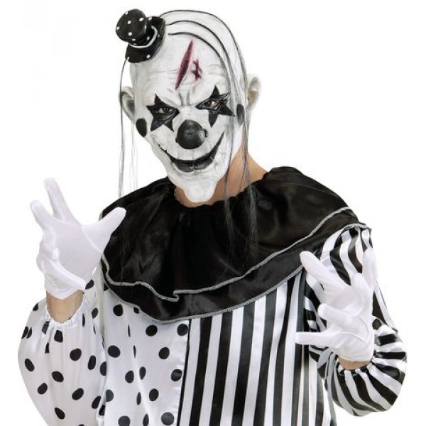 Demi-Masque Clown Tueur - Blanc et Noir - 00848