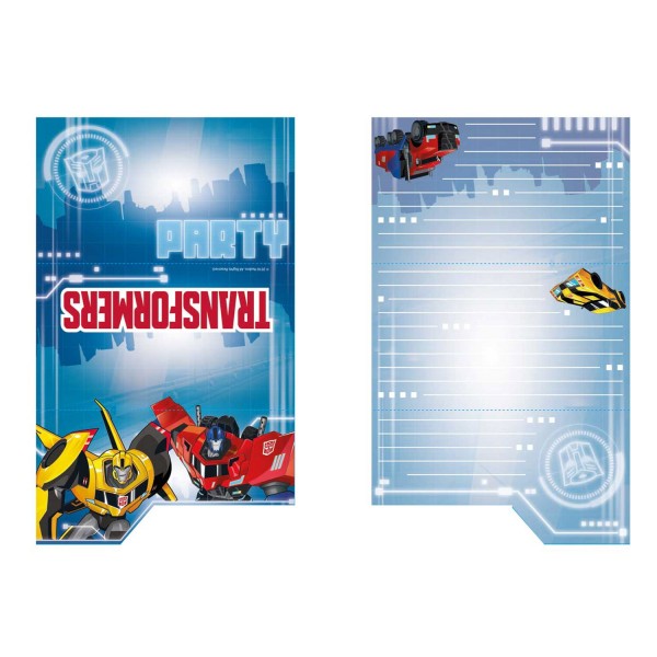 Lot de 8 cartes d'invitation : Transformers Robots In Disguise - 9901309