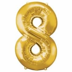 Ballon Mylar Or Chiffre 8