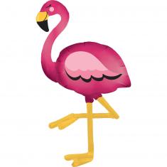 Ballon aluminium XL - 172 cm : Flamant Rose marcheur