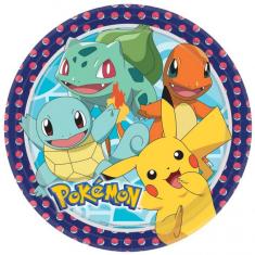 Assiettes en carton 23 cm - Pokémon x8