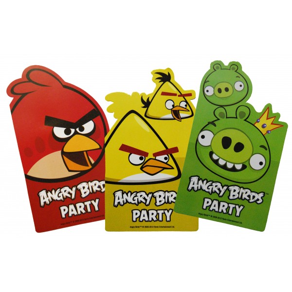 Cartes d'Invitation Angry Birds™ - 552368
