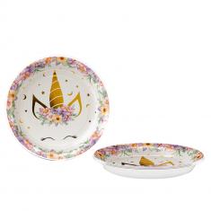 Assiettes Licorne x8 - 17,5 cm