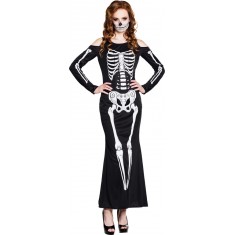 Costume de Squelette - Robe Longue - Femme