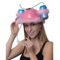 Casque avec porte-gobelet rose