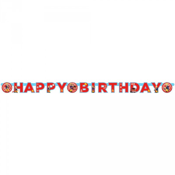 Banderole d'Anniversaire - Happy Birthday - Sam le Pompier™  - Amscan-998156