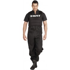 Déguisement Police SWAT – 3 Pièces : Chapeau Ajustable, Lunettes Noires, Badge – Costume Rôle Pour Halloween Et Fêtes