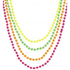 Lot De 8 Accessoires Costume Années 80 Femme - Collier Perles Fluo Et Bracelet
