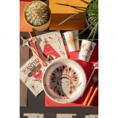Assiettes en carton x 10 - Indien et Cowboy