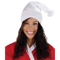 Bonnet de Père Noël blanc avec filaments