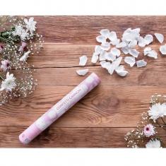 Canon à confettis - 40 cm - pétales de rose blancs