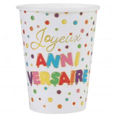 Gobelets en carton x 10 - Anniversaire Ballon