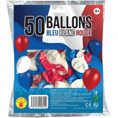 50 ballons Bleu Blanc Rouge