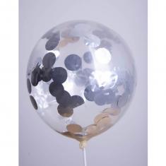 Ballons de Baudruche Confettis Argent x6