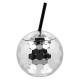 Miniature Gobelet boule disco argent avec paille