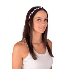 Bandeau Headband tressé supporter France Bleu blanc rouge