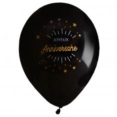 Ballons en latex x 8 - Anniversaire étincelant Or